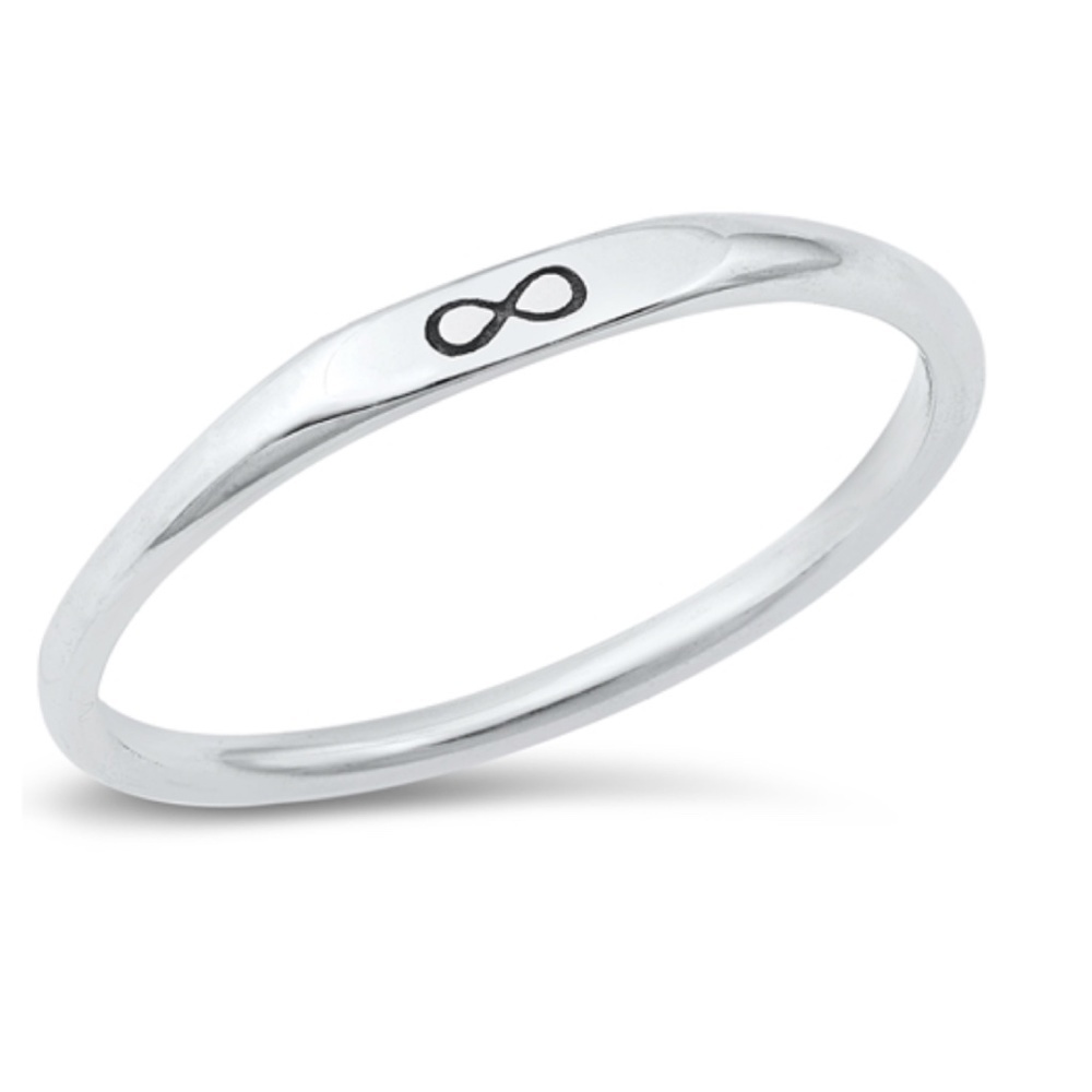 Sterling Silver Dainty Infinity Signet Ring